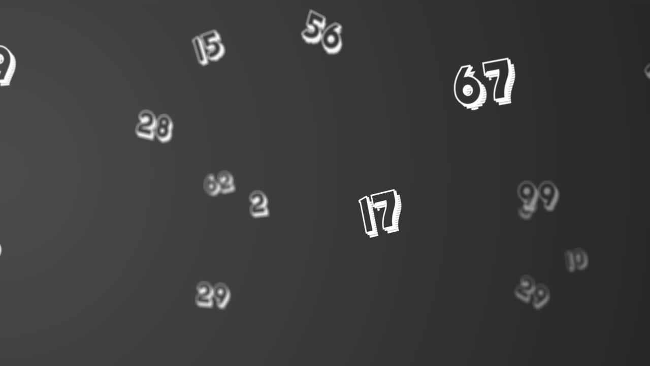 무작위적인 숫자, 숫자 및 기호는 넓고  빈 공간에서 왼쪽으로 이동합니다.