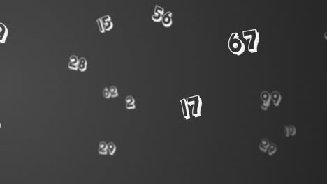 Random numbers, figures, and symbols move towards the left in a vast and empty space