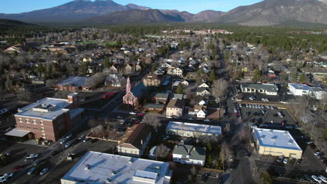 aerial view of flagstaff, arizona usa