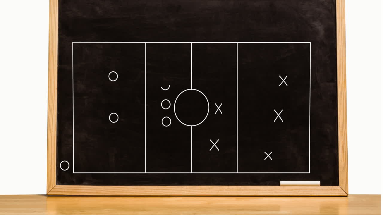 анимация стратегии футбольной игры на футбольном поле.