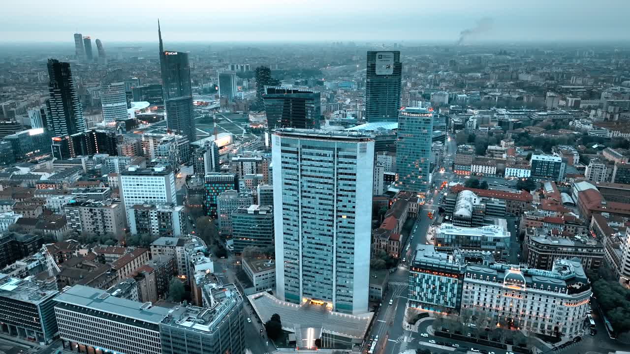 이탈리아 밀라노의 드론 영상