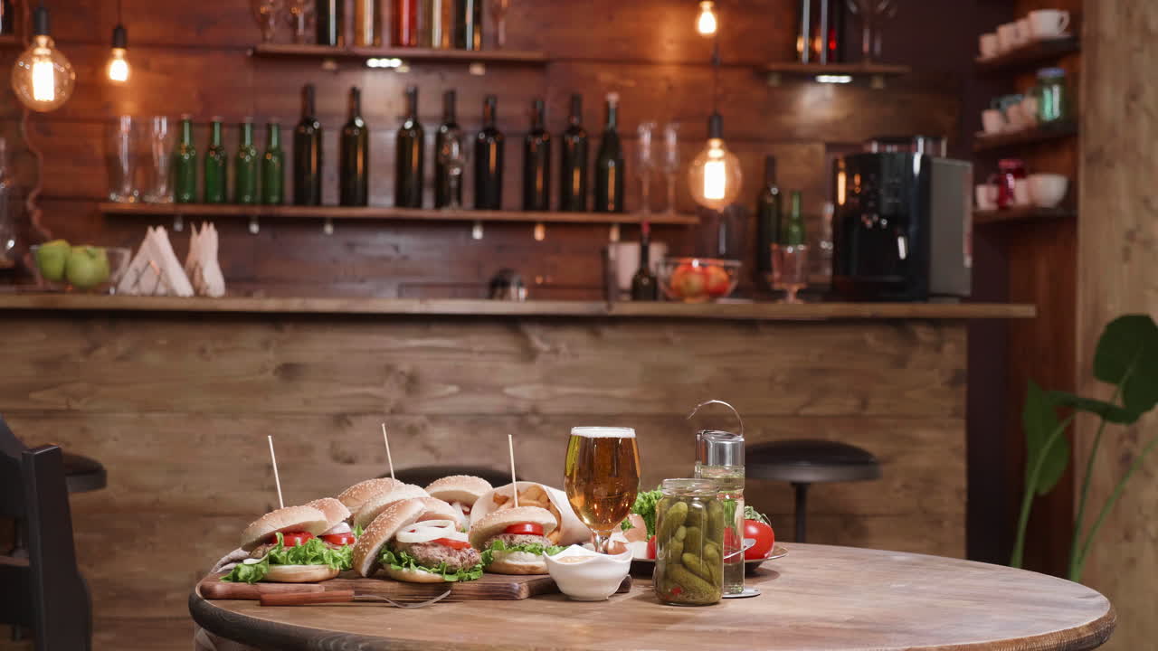 Burgers and Beer at the Bar