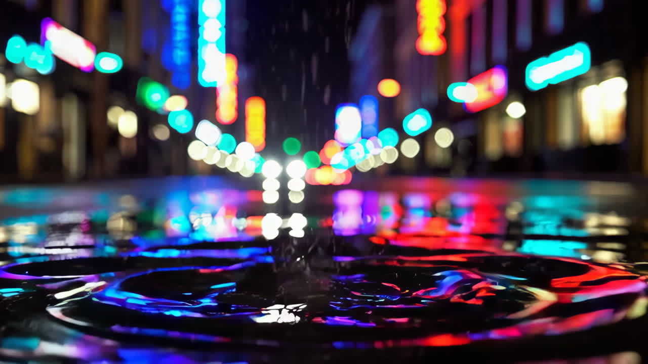 밤의 도시 반사