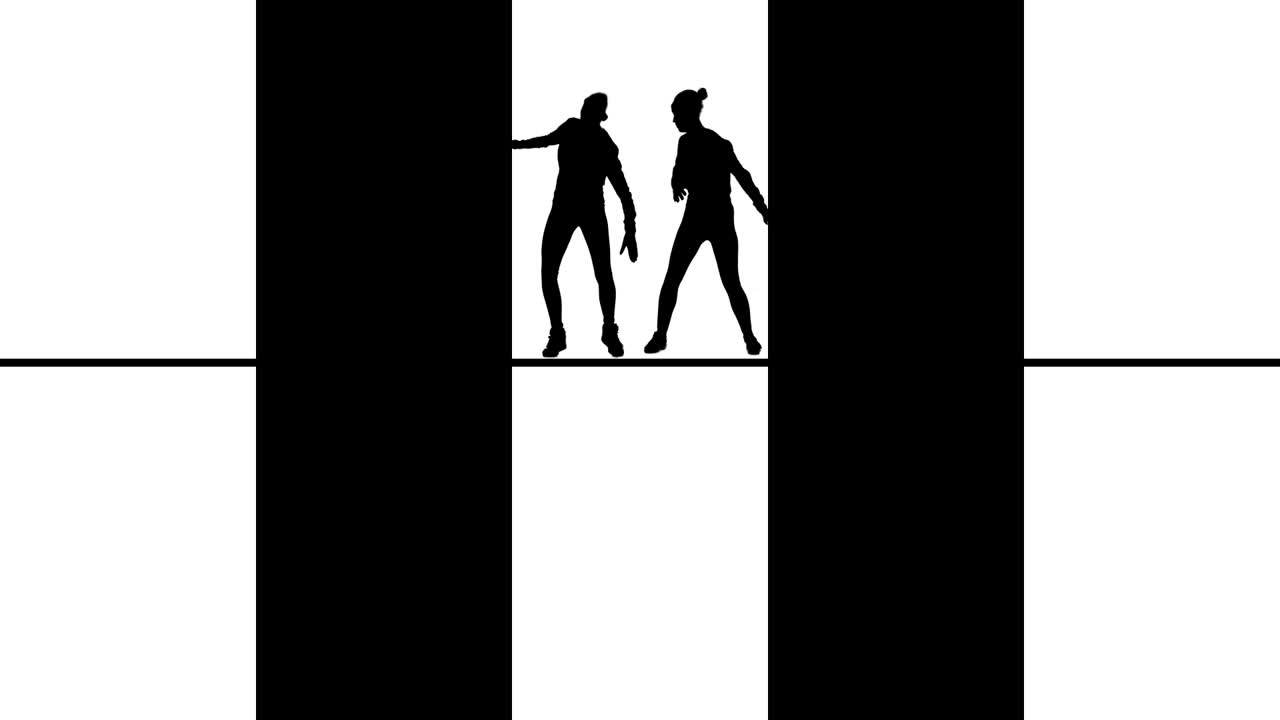 실루 인물들이 행동하고 있습니다.