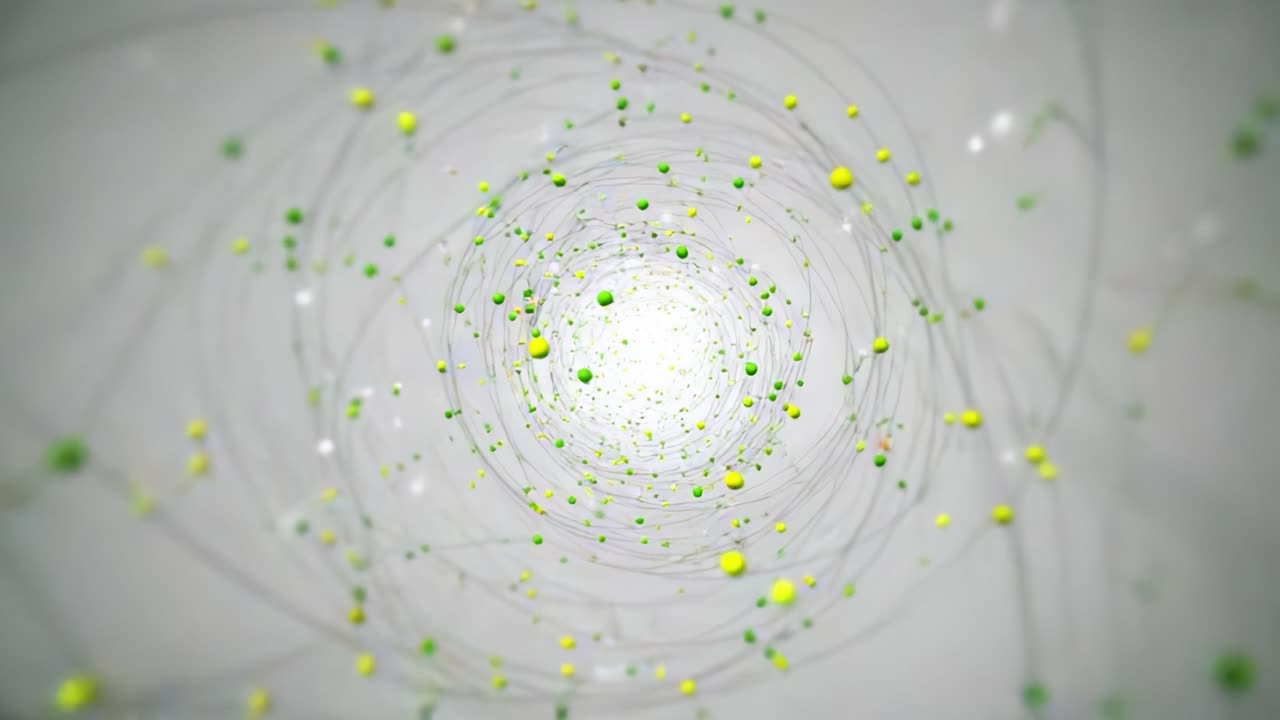 An Intricate Spiral of Energy: A Visual Journey Through Vibrant Spheres and Dynamic Motion, Capturing the Essence of Abstract Motion and Colorful Patterns