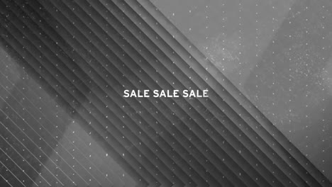 animation of sale text over pattern on grey background