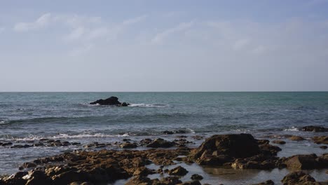 calm rocky beach coastal view