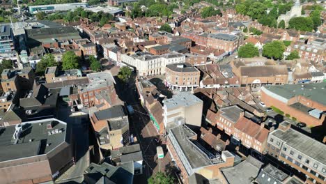 Centro-De-La-Ciudad-Aylesbury-Buckinghamshire,-Reino-Unido-Vista-Aérea-De-Drones