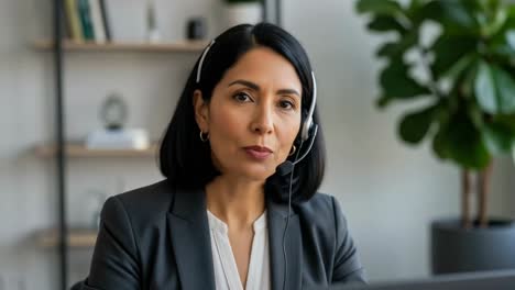 professional latina businesswoman on video conference call