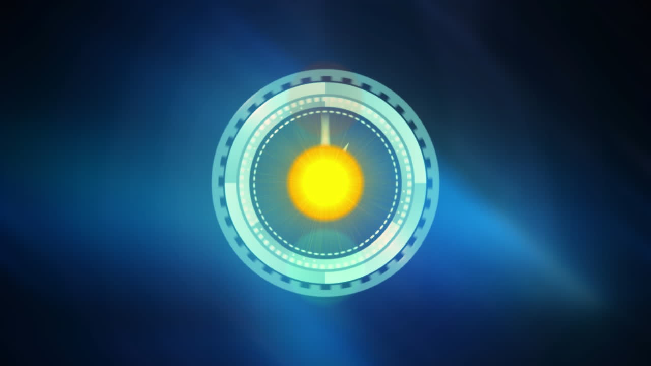 빛의 지점 위로 움직이는 시계의 애니메이션.