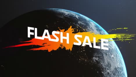 animation of flash sale text over globe