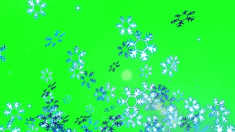 animación de bucle de escamas de nieve pantalla verde