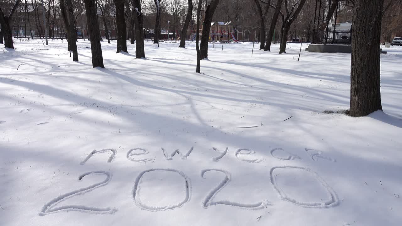 Inscription new year on snow