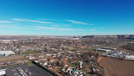 drone aerial view of billings montana during a sunny day