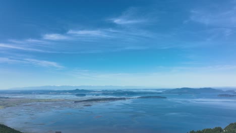 wide panning shot of the expansive views that the hood canal offers