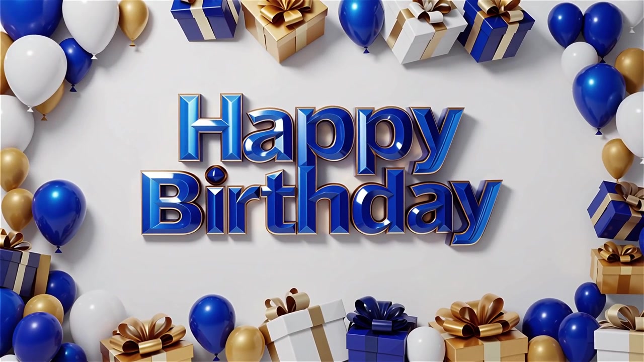 Sfondo di compleanno con palloncini e regali