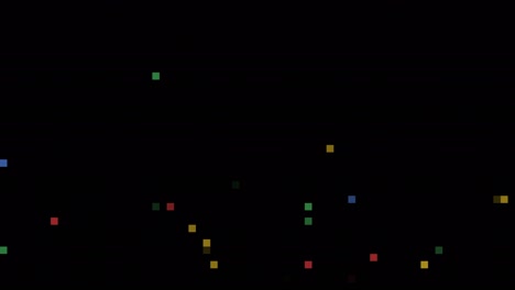 pixelate colourful falling confetti down on white background, greeting animation