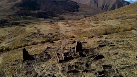 ancient ruins in a mountain valley