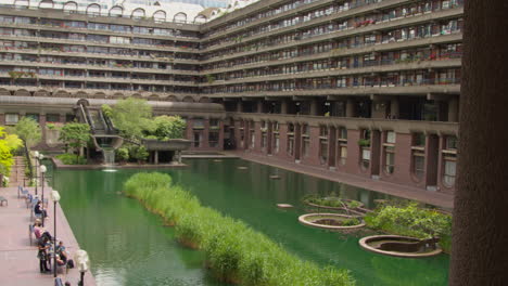 exterior of residential apartments in the barbican centre in city of london uk 2