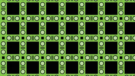 Black Tiles With Green Border Designed With Shapes And Lines