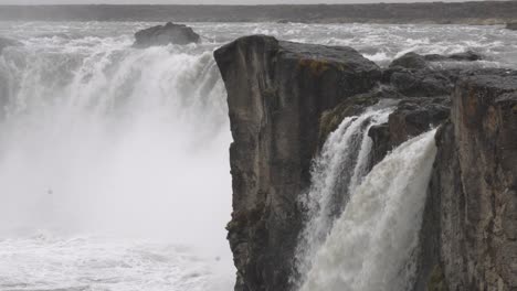 majestic godafoss waterfall on overcast day, iceland