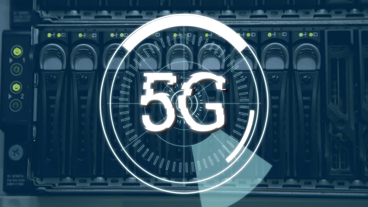 5g scritto nel mezzo di un cerchio futuristico 4k