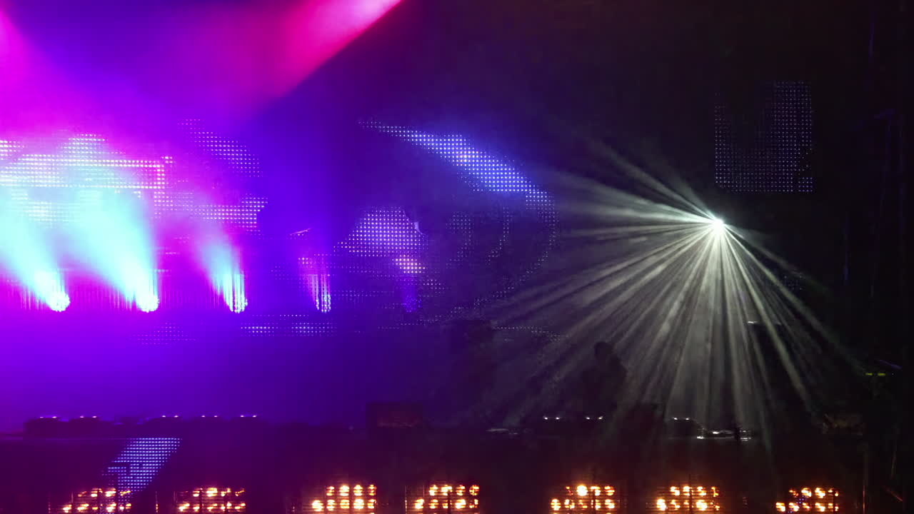 Stage with lights and DJ performance | Premium Stock Video Footage