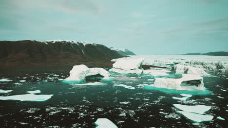 vista nublada de verano al gran glaciar