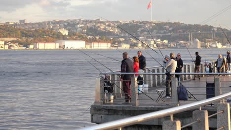 fishing at the istanbul pier