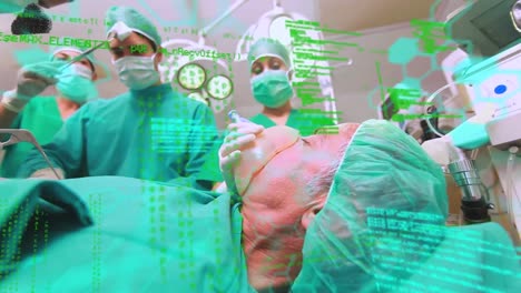 animation of data processing over diverse surgeons in operating theatre