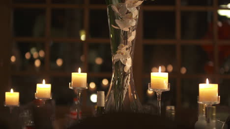 decorative room with candles and fresh flowers