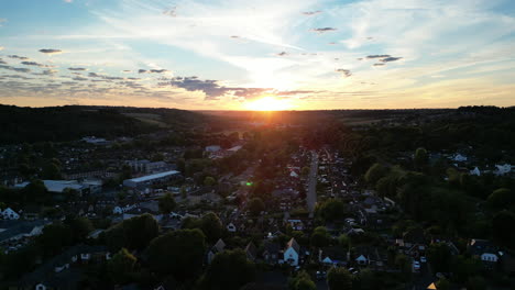 aerial drone shot of high wycombe residential housing area