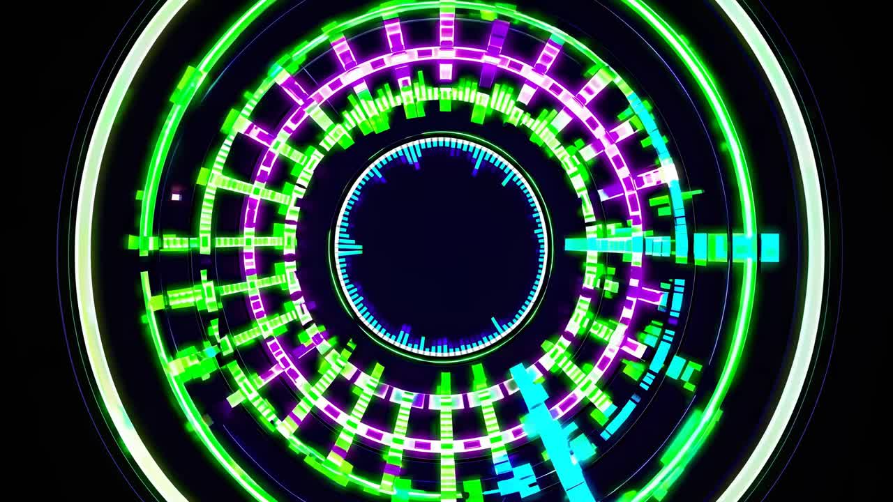 Abstract Neon Circular Design