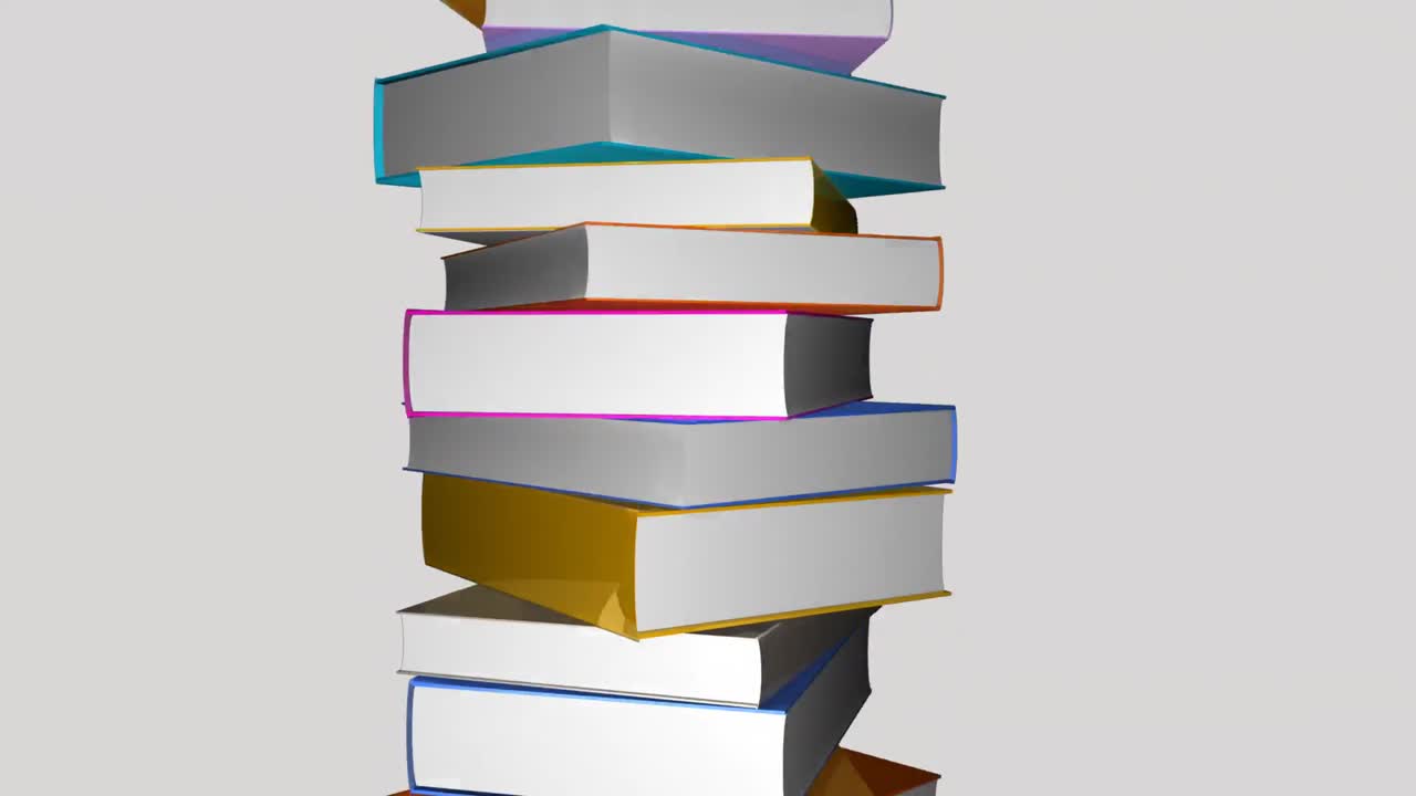 Tower of colorful books
