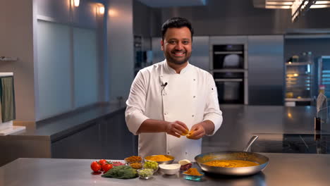 chef preparing a meal in a kitchen