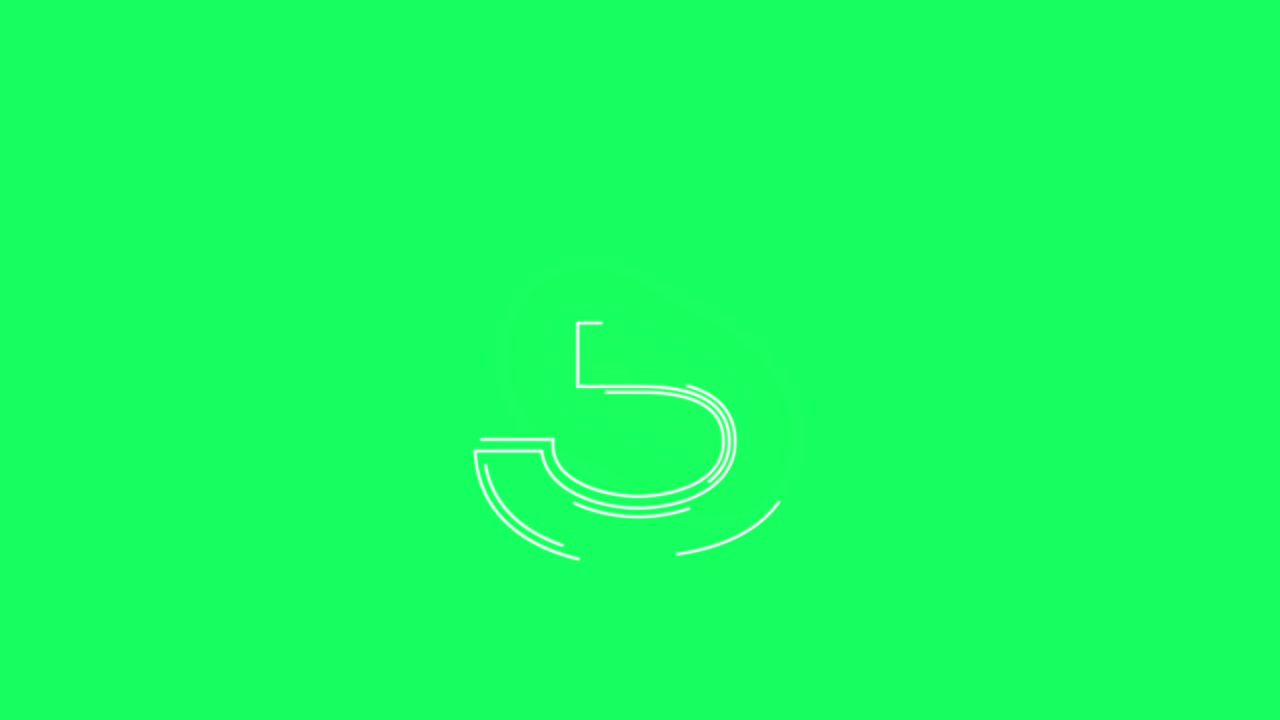 green screen, animated number three