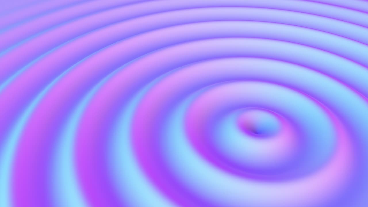 Water ripples and waves in liquid surface. 3D render illustration. 4K video.