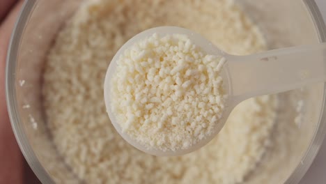 condimento de setas secas molidas para el sabor rico en umami en platos, de cerca