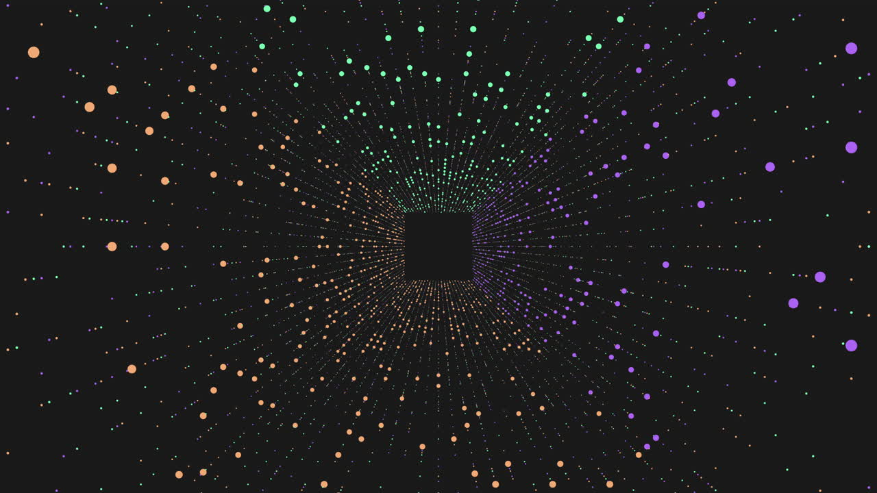 Mesmerizing spiral vibrant dots in 3d vortex