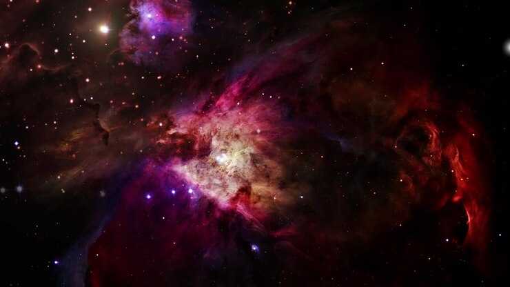nebulosa roja flotando en el espacio