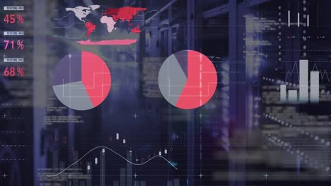 Animación-Del-Procesamiento-De-Datos-Estadísticos-Y-Punto-De-Luz-Contra-La-Sala-De-Servidores-Informáticos