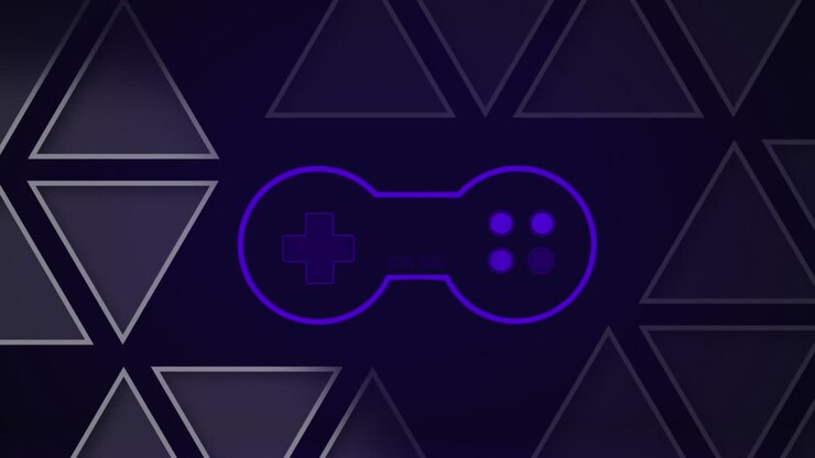 Animation of purple video game logo