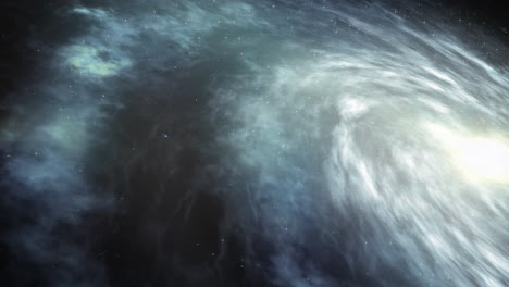 galaxia espiral: órbita desde la nebulosa que revela la galaxia flotando en el espacio