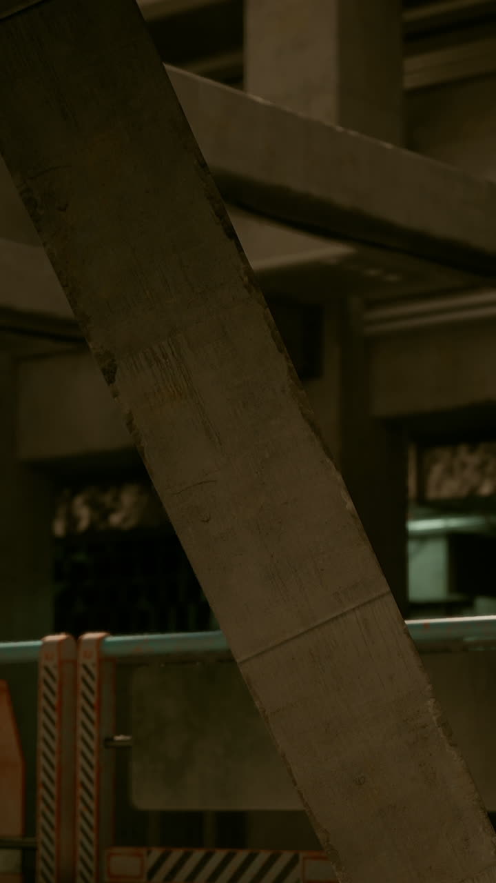 cerca de un pilar de hormigón en un edificio industrial