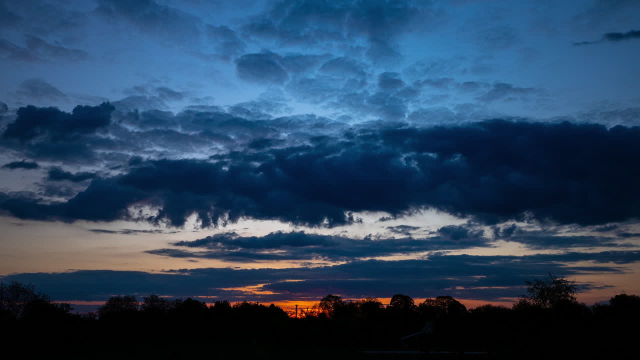 Dramatic sunset with dark clouds