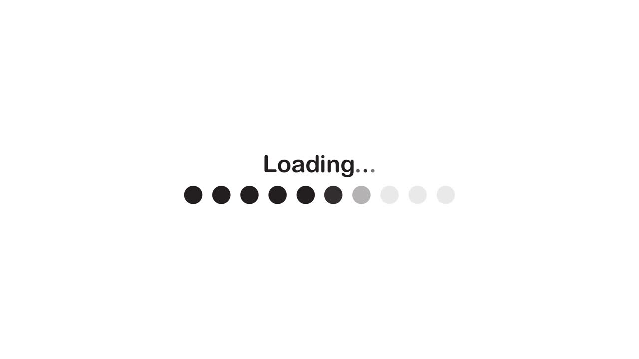 Loading Animation with Progress Dots on White Background