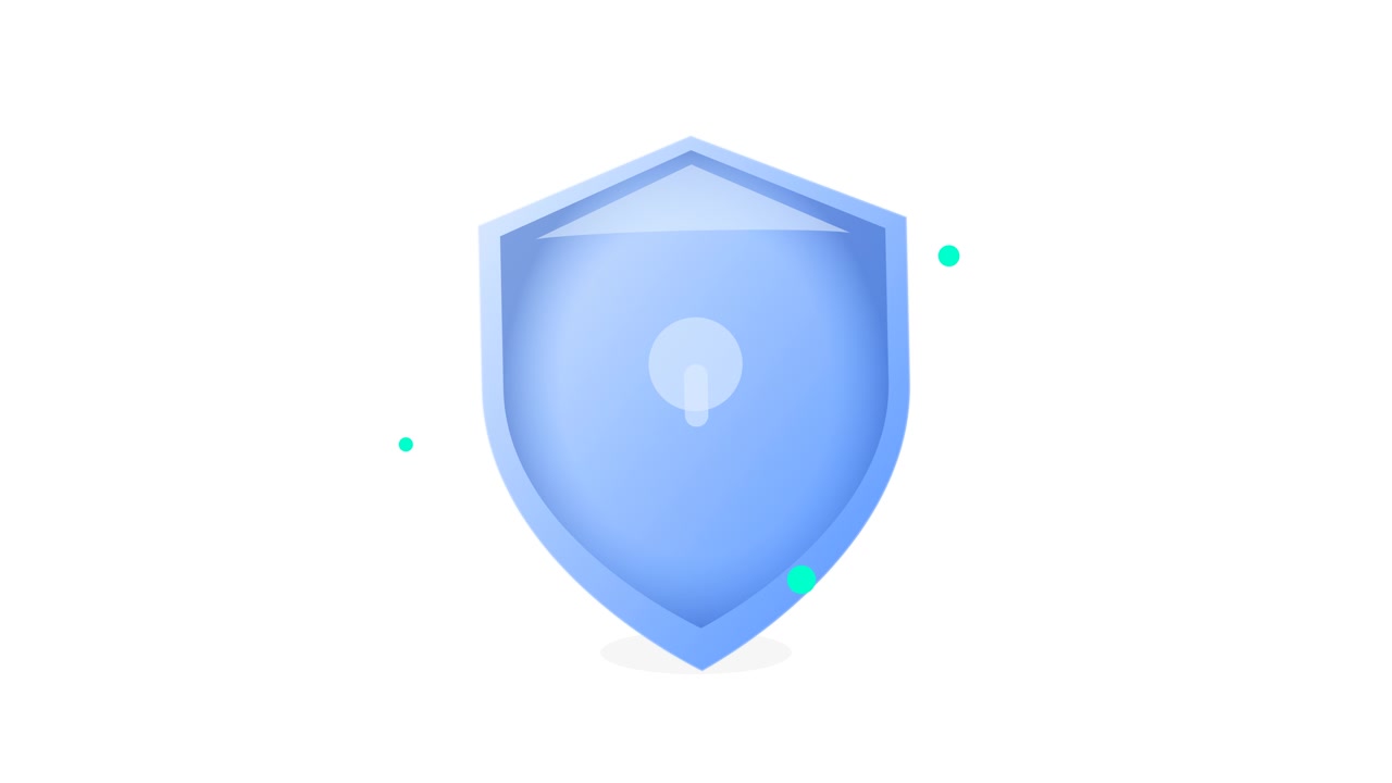 Animated Blue Shield Icon Representing Cybersecurity and Protection