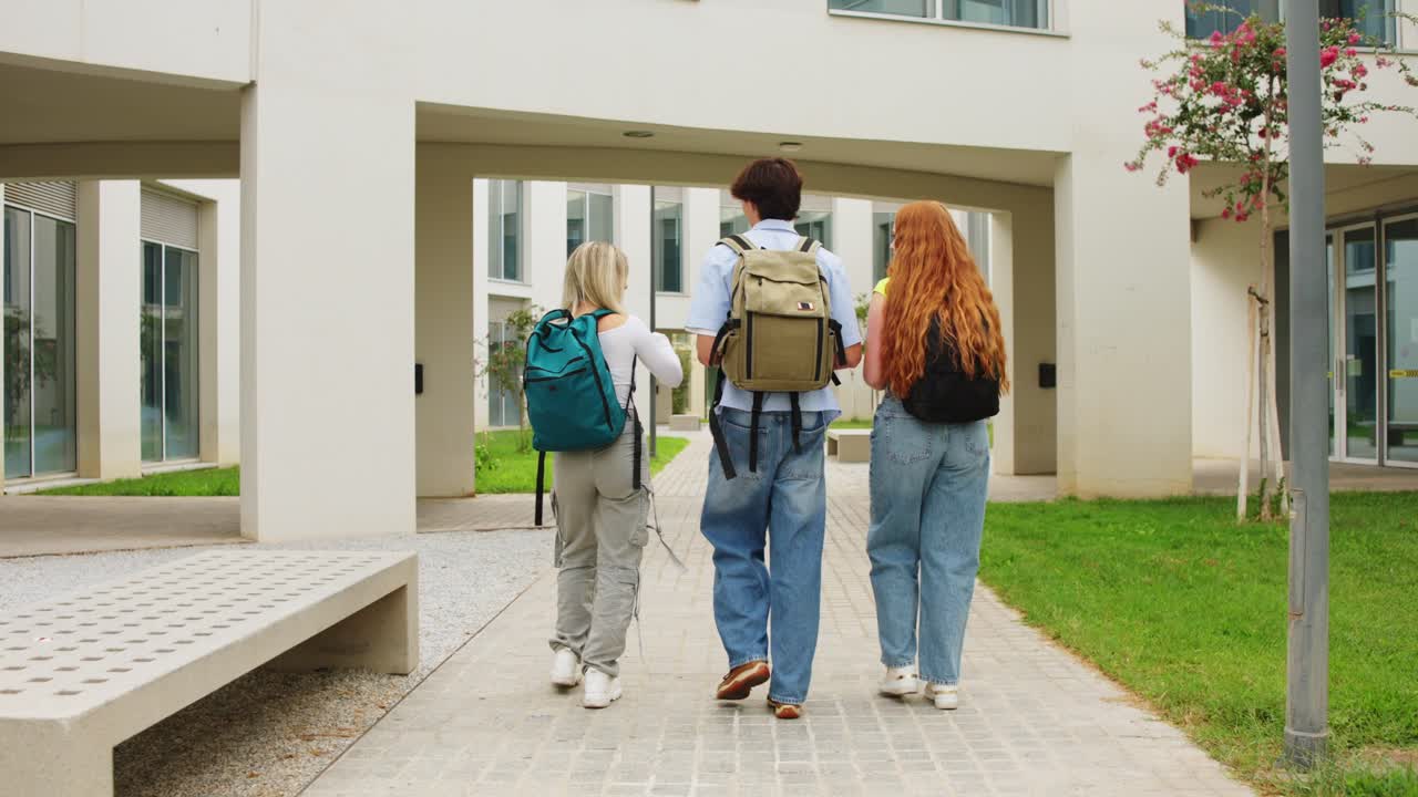 Students Walking on College Campus
