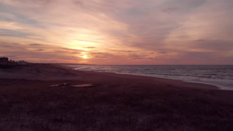 flyover dune reveals beautiful ocean beach
