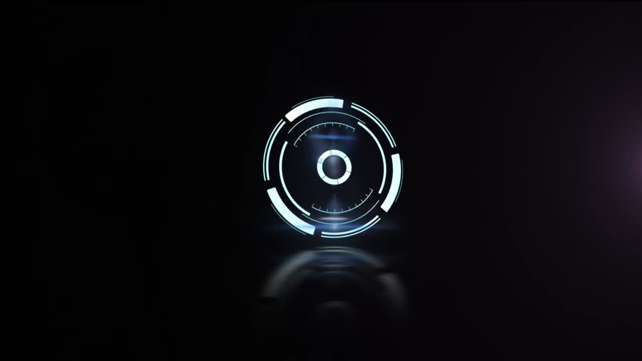 animación de formas púrpuras sobre el escaneo de alcance sobre fondo negro